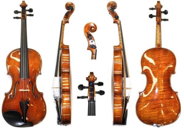 Various angles of a Topa violin