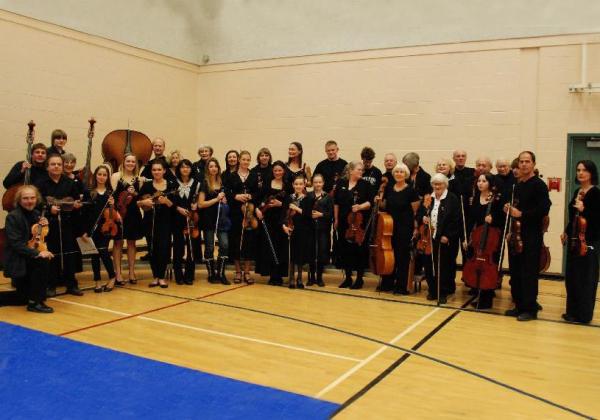 Community string orchestra with kids and adults