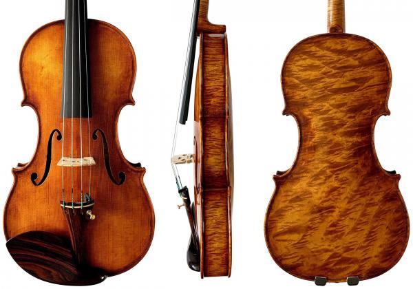 Stankov violin front, side and back