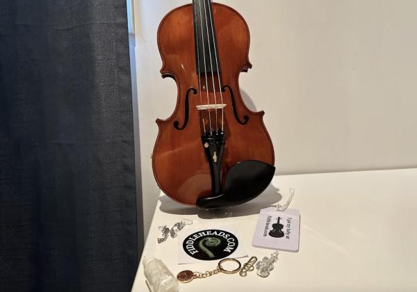 left-handed violin with other extra items as provided by Fiddleheads