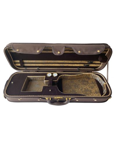 Cases: Fiddleheads Silk-Lined Deluxe Suspension Oblong - Violin 4/4 - Brown