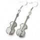 Jewelry: Fiddleheads Silver-Tone Dangle Violin Earrings