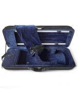 Fiddleheads Midrange Oblong Case with blue interior and suspension with straps and blanket
