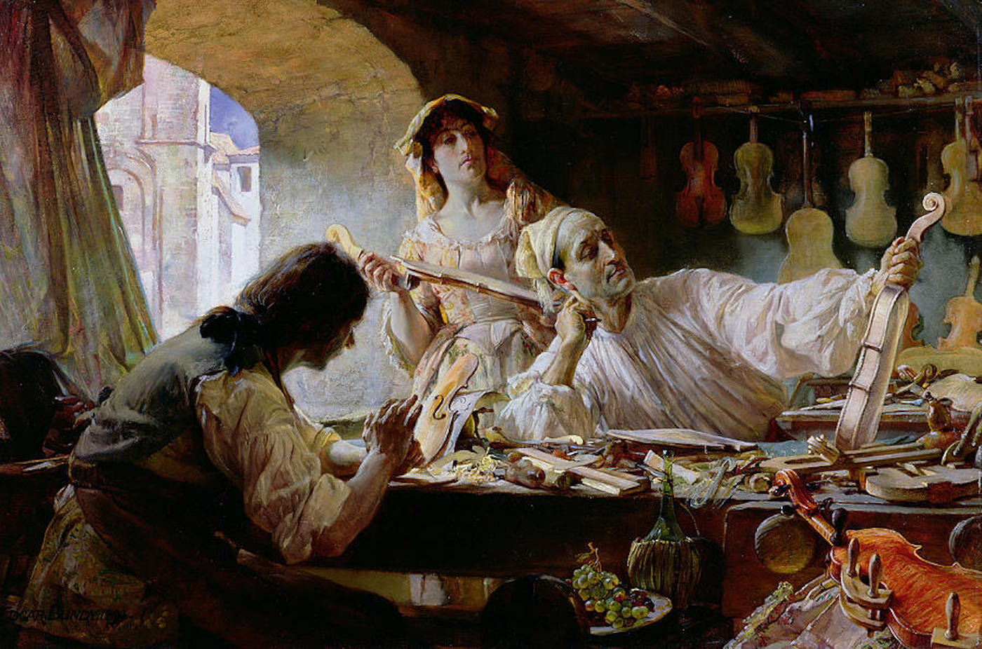 Antonio Stradivari, by Edgar Bundy, 1893: a romanticized image of a craftsman-hero