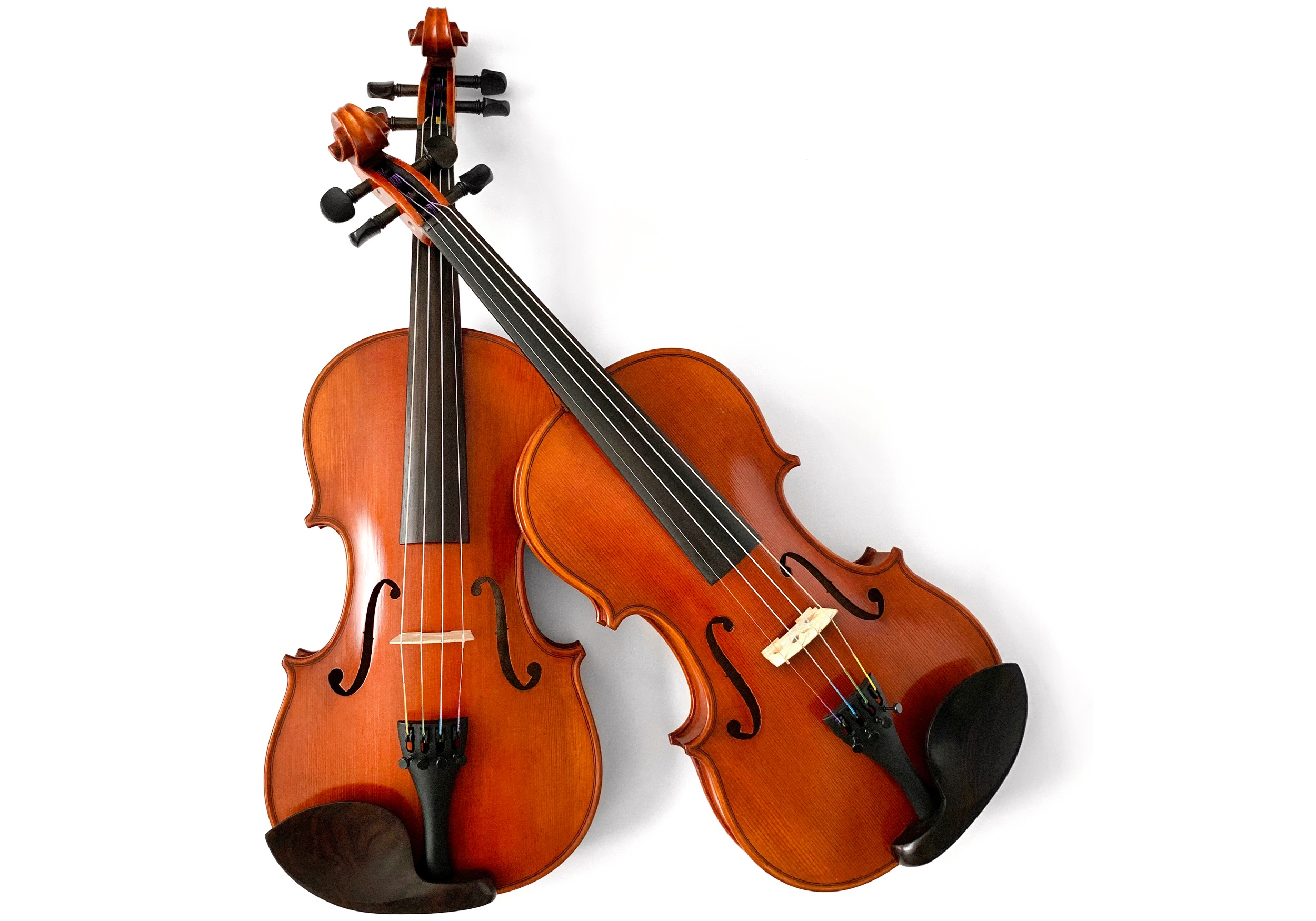 Right- and left-handed violins