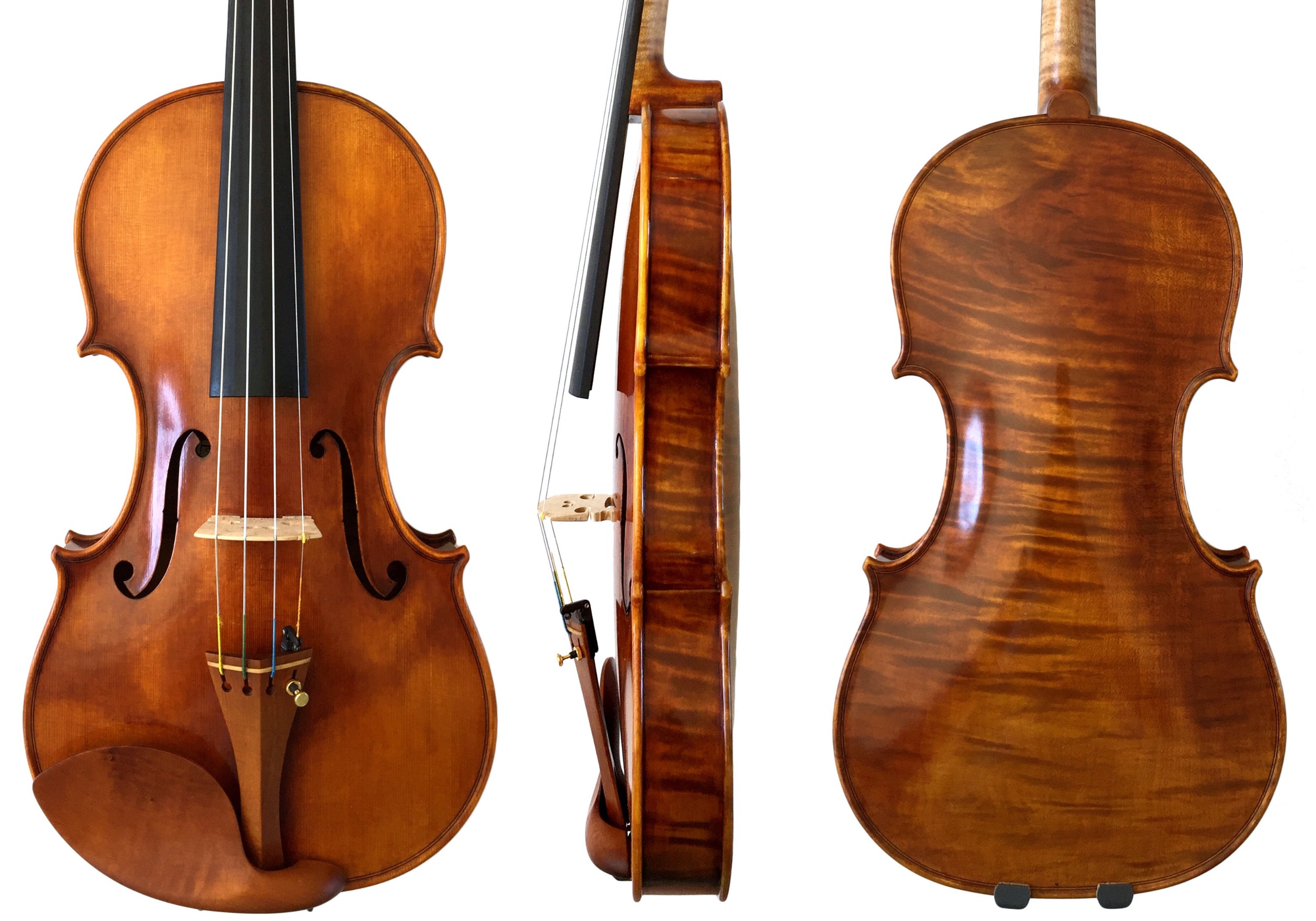 Dimitrov violin front, side and back