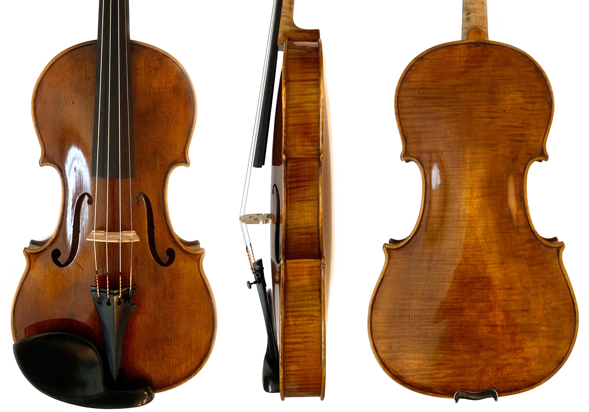 Migiel violin front, side and back