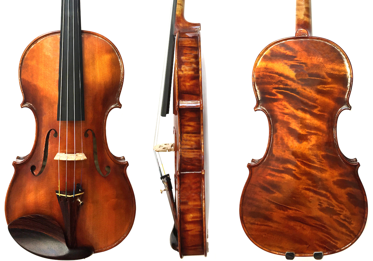 Moneff violin front, side and back