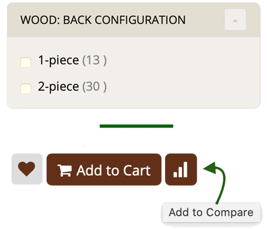 Wood: Back Configuration Check Boxes in Layered Navigation