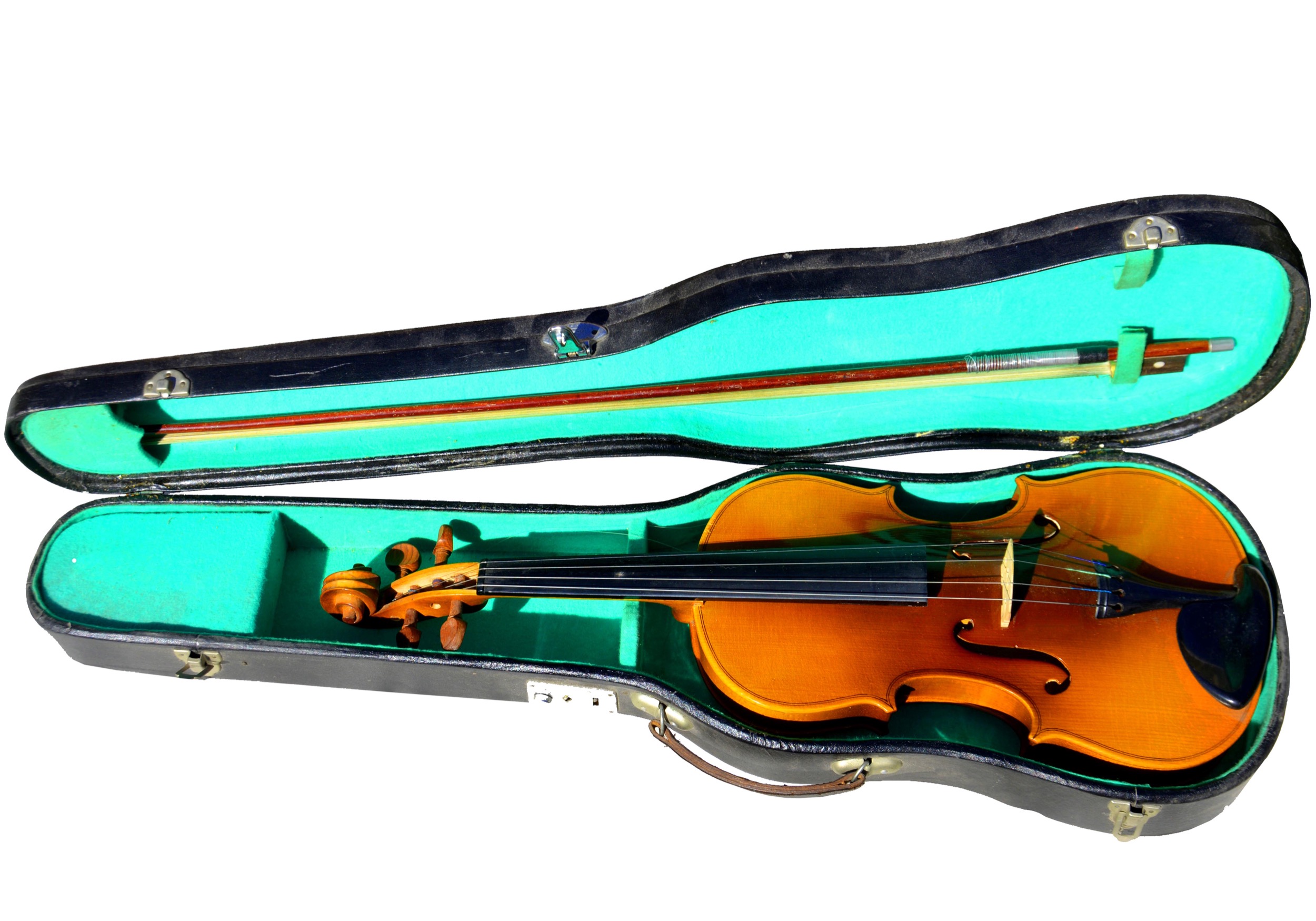 cheap, ugly violin in a case