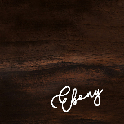 Label reads Ebony; Black wood with reddish brown streaks
