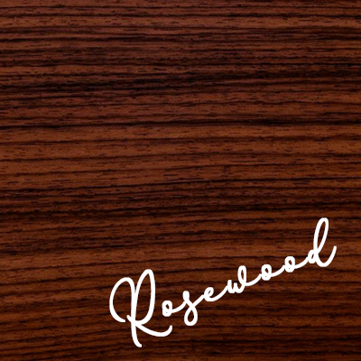 Label reads Rosewood; wood with dark brown and darker stripes